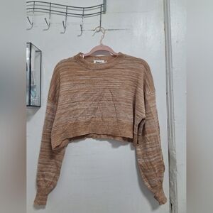 Tan Cropped Sweater by